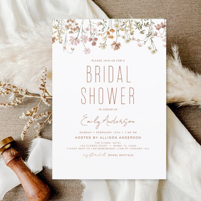 Boho Wildflower Bridal Shower Bloom Garden Invitation (Creator Uploaded)