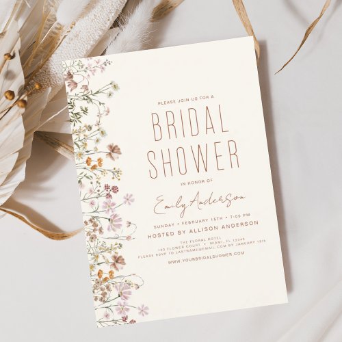 Boho Wildflower Bridal Shower Bloom Garden Invitation