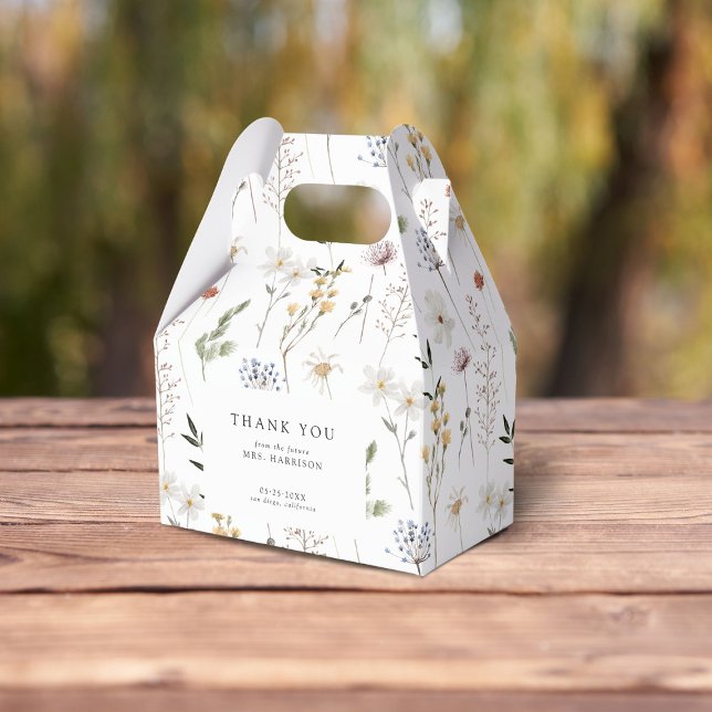 Boho Wildflower Bridal Shower Favor Boxes (Creator Uploaded)