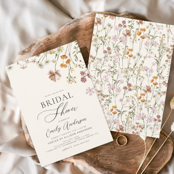 Boho Wildflower Bridal Shower Floral Garden Invitation by Hot_Foil_Creations at Zazzle