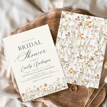 Boho Wildflower Bridal Shower Garden Invitation by Hot_Foil_Creations at Zazzle