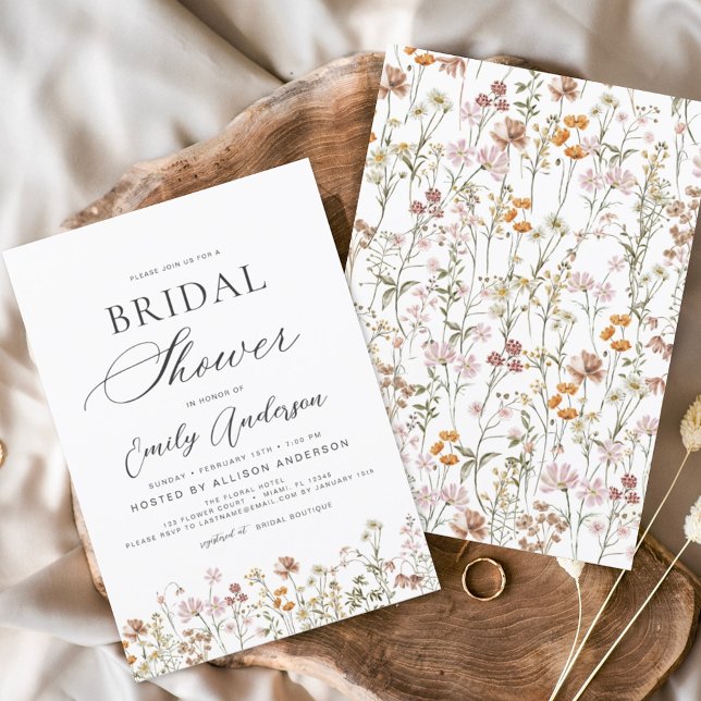 Boho Wildflower Bridal Shower Garden Invitation (Creator Uploaded)