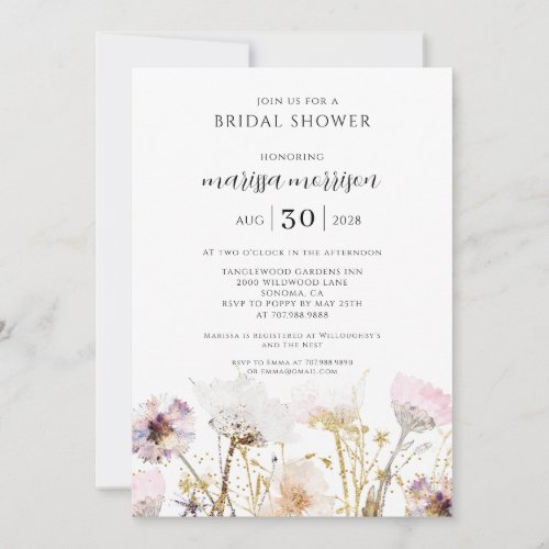 Boho Wildflower Bridal Shower Invitation