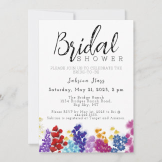 Boho Wildflower Bridal Shower Invitation