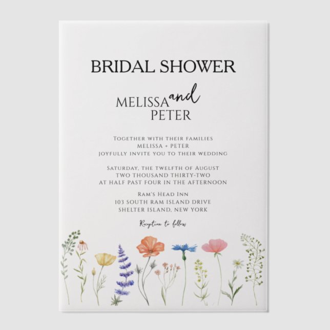 Boho Wildflower Bridal Shower Invitation (Front)