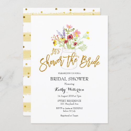 Boho Wildflower Bridal Shower Invitation