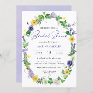 Boho Wildflower Bridal Shower Invitation