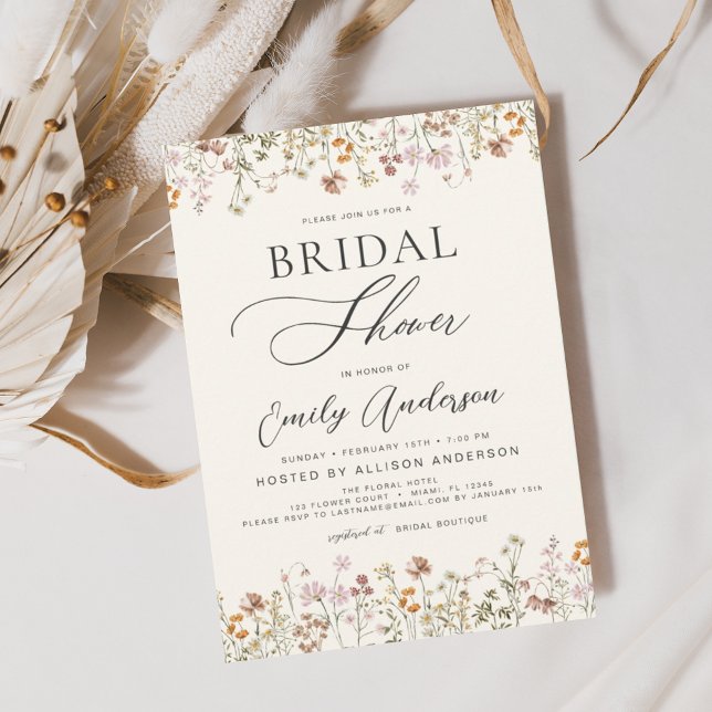 Boho Wildflower Bridal Shower Invitation (Creator Uploaded)
