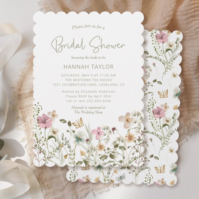 Boho Wildflower Bridal Shower Invitation (Creator Uploaded)