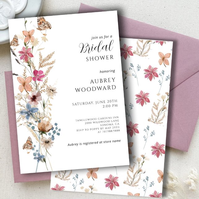 Boho Wildflower Bridal Shower Invitation (Creator Uploaded)