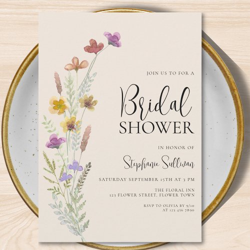 Boho Wildflower Bridal Shower Invitation