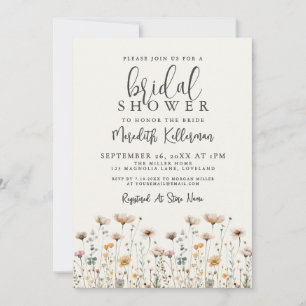 Boho Wildflower Bridal Shower Invitation