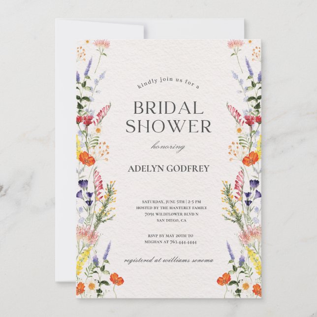 Boho Wildflower Bridal Shower Invitation (Front)