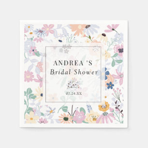 Boho Wildflower Bridal Shower Napkins