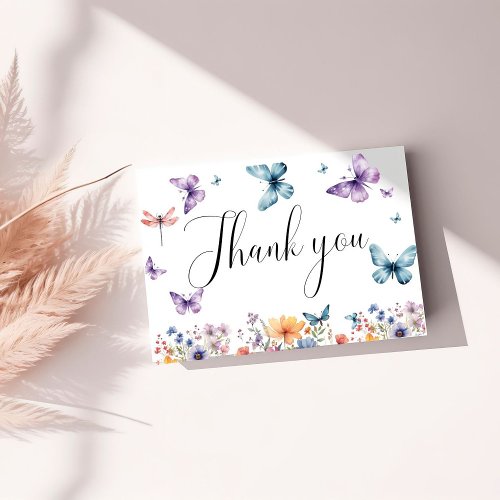 Boho Wildflower  Bridal Shower Thank You Card