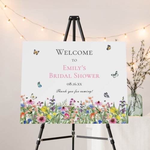 Boho Wildflower Bridal Shower Welcome Foam Board