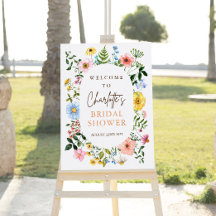Boho Wildflower Bridal Shower Welcome Sign