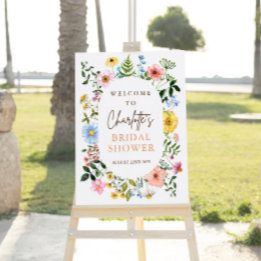 Boho Wildflower Bridal Shower Welcome Sign
