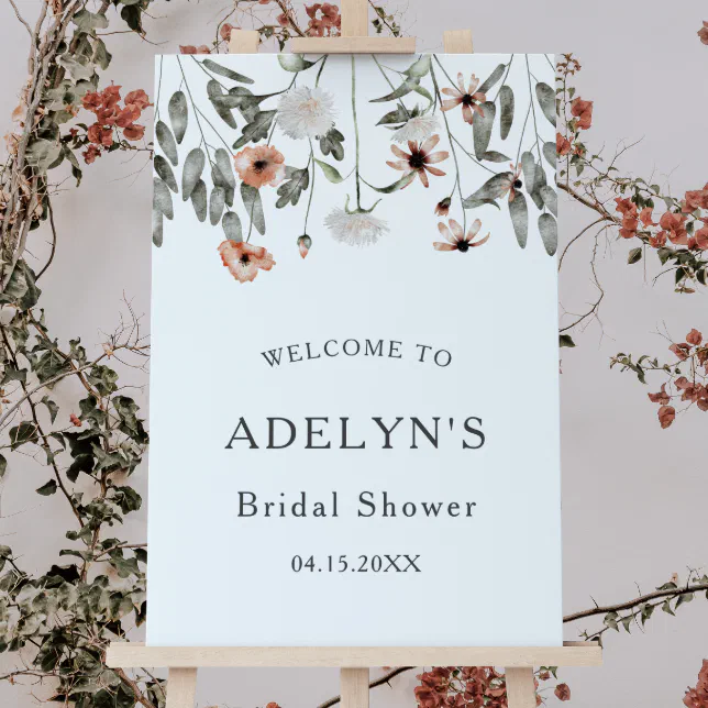 Boho Wildflower Bridal Shower Welcome Sign Zazzle