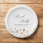 Boho Wildflower Brunch & Bubbly  Bridal Shower Paper Plates<br><div class="desc">Elevate your bridal shower with our Boho Wildflower Brunch & Bubbly Paper Plates, a charming blend of bohemian style and elegant design. These disposable plates feature a delicate wildflower motif in a boho-inspired palette, perfect for adding a touch of whimsy to your event. Crafted with premium paper material, our plates...</div>