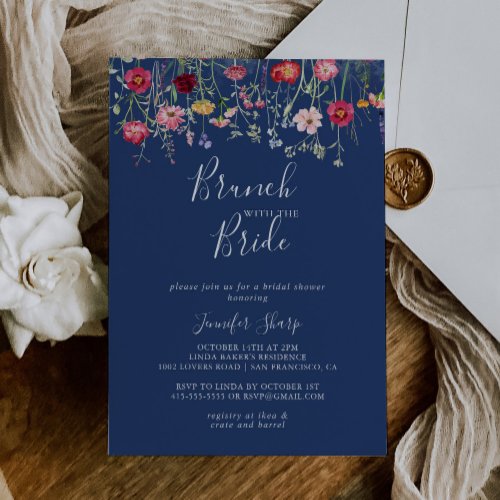 Boho Wildflower Brunch with the Bride Shower Invitation