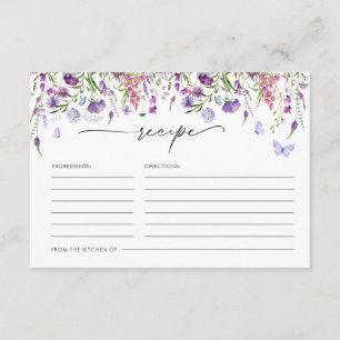 Boho Wildflower Butterfly Recipe Card