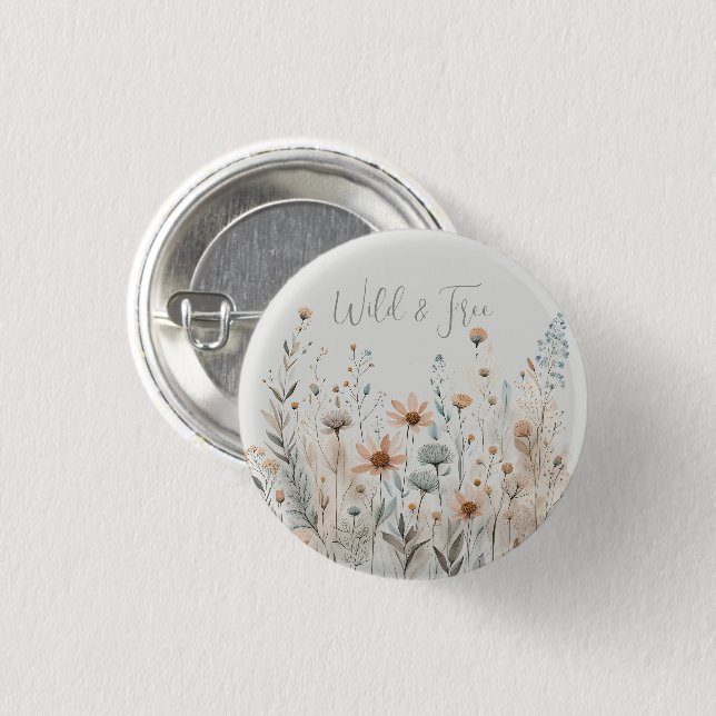 Boho Wildflower Button (Front & Back)