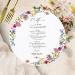 Boho Wildflower Circle Wedding Menu Card<br><div class="desc">Capture the essence of chic,  boho-inspired design with captivating moody earth tones and beautiful floral elements. Customize it effortlessly with your personal details.</div>