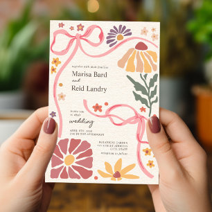 Boho Wildflower Coquette Wedding Invitation