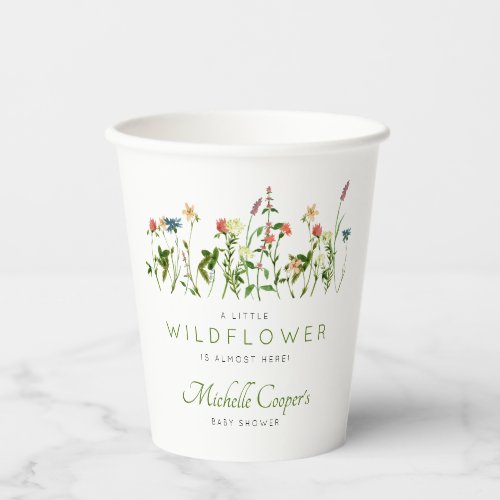 Boho Wildflower Cute Baby Shower Napkins Paper Cups