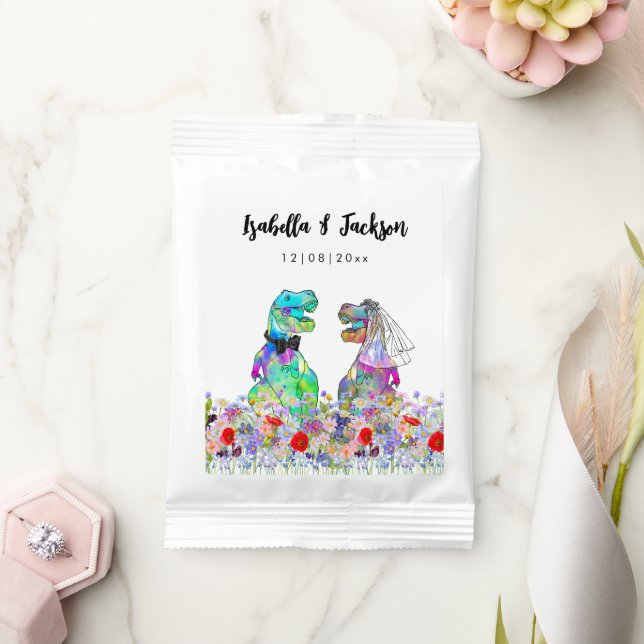 Boho Wildflower Dinosaur Wedding Custom Margarita Drink Mix (Wedding)