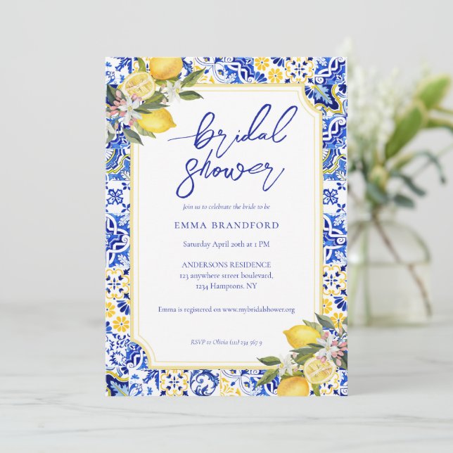 Boho Wildflower Elegant Bridal Shower  Invitation (Standing Front)