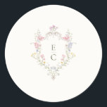 Boho Wildflower Elegant Wedding Classic Round Sticker<br><div class="desc">Beautiful Modern Boho wild flowers  with an elegant script  for a Spring or Summer wedding.</div>