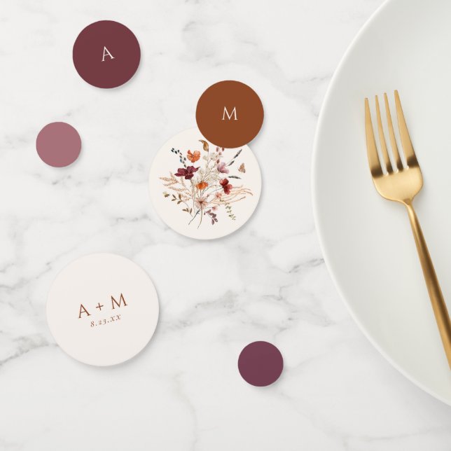 Boho WIldflower Elegant Wedding Table Confetti (Group)