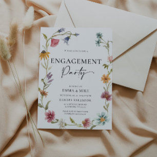 Boho Wildflower Engagement Invitation