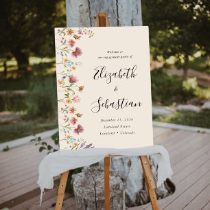 Boho Wildflower Engagement Party Foam Boards