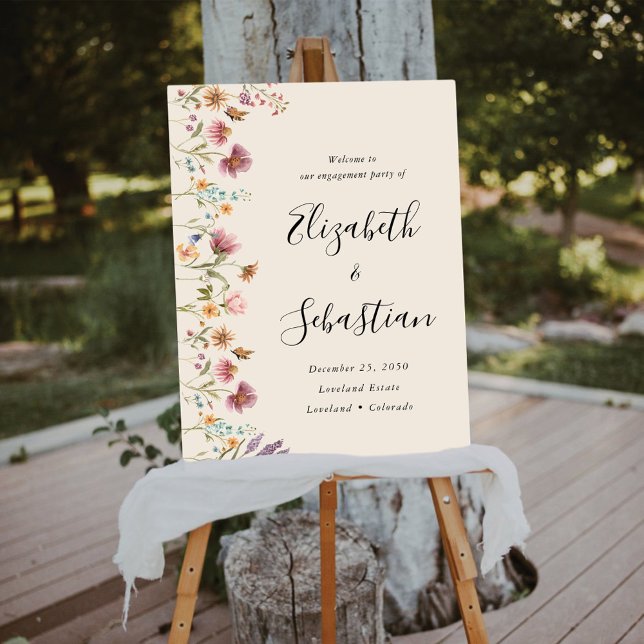 Boho Wildflower Engagement Party Foam Boards (Creator Uploaded)