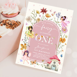 Boho Wildflower Fairy 1st Birthday Party Invitation