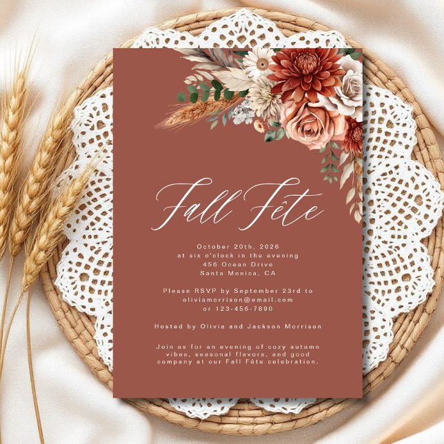 Boho Wildflower Fall Fete Celebration Invitation (Creator Uploaded)