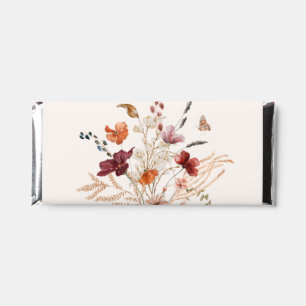 Boho Wildflower Fall Wedding Candy Hershey Bar Favors