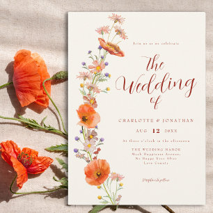 Boho Wildflower Fall Wedding Invitation