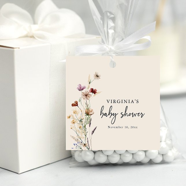 Boho Wildflower Favor Tags (Boho Wildflower Baby Shower Favor Tags
)