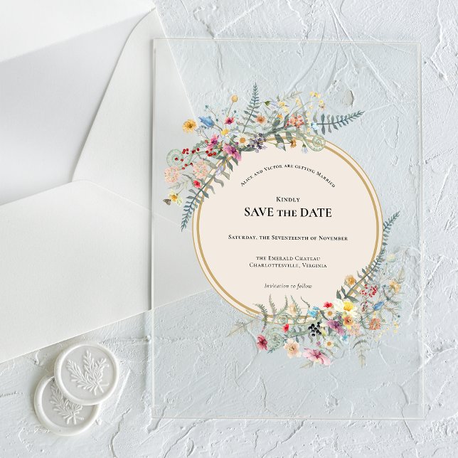 Boho Wildflower Fern Beige Save the Date (Creator Uploaded)