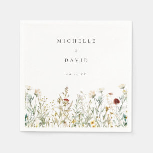 Boho Wildflower Field Wedding Napkins