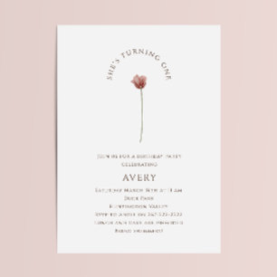 Boho Wildflower First Birthday Party Invitation