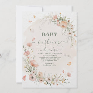 Boho Wildflower Flora Baby Shower Invitation
