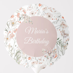 Boho Wildflower Floral Baby Birthday Balloon