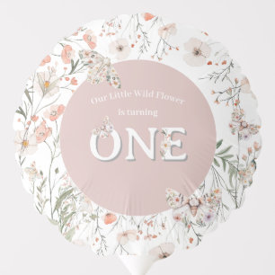 Boho Wildflower Floral Baby Birthday Balloon