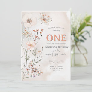 Boho Wildflower Floral Baby Birthday Invitation