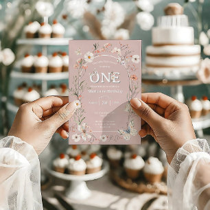 Boho Wildflower Floral Baby Birthday Invitation